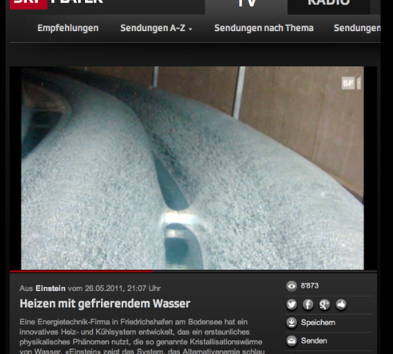 Reportage: Video SFR1 «Einstein» – Heizen mit gefrierendem Wasser
